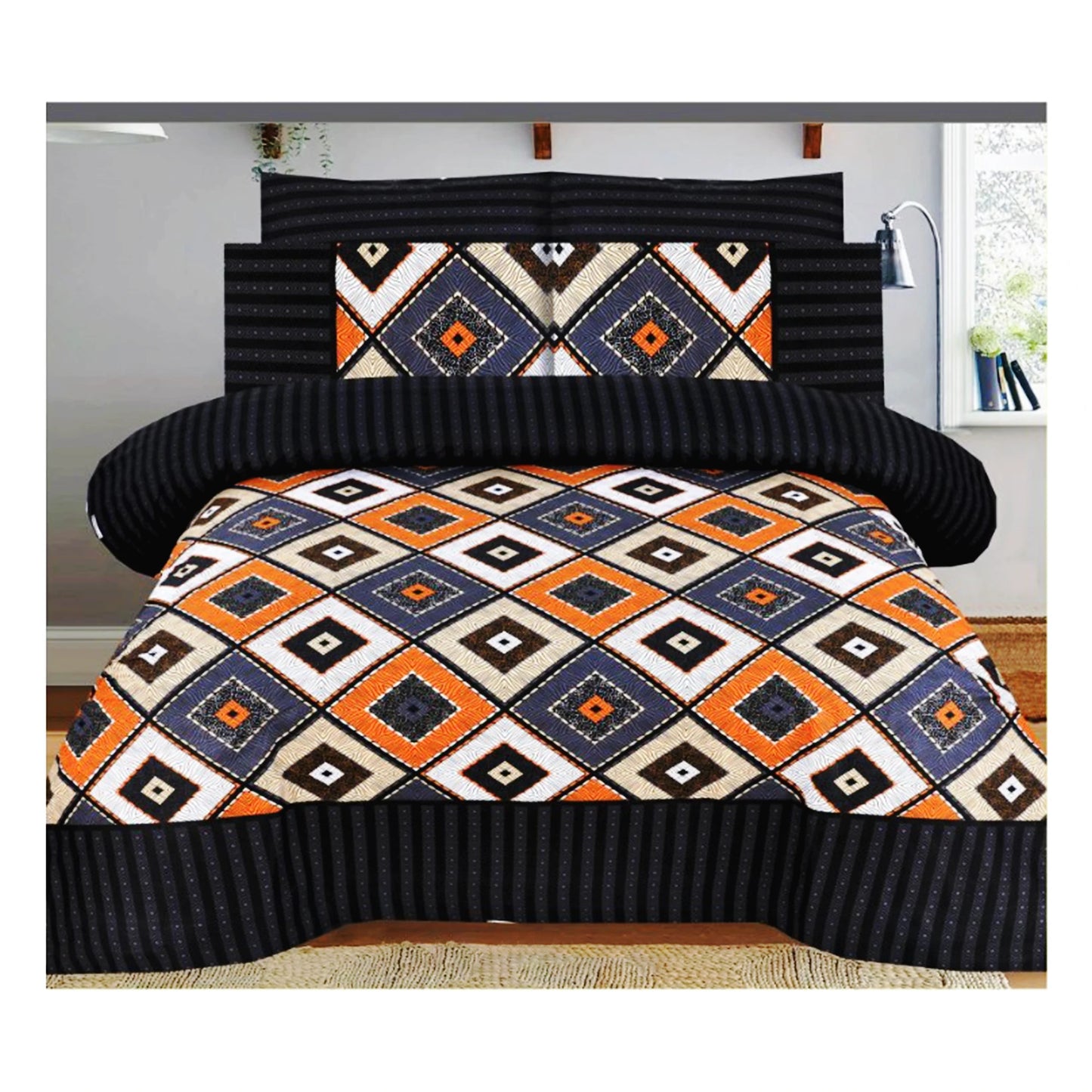 Pure Cotton King size Bedsheet with 2 Pillow Covers / premium cotton bedsheet -AK4523