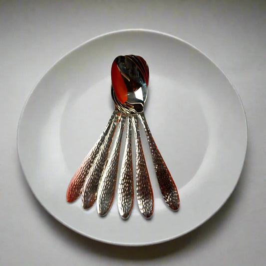 Premium Quality Engraved TablesSpoons Set 6pc/ High-Quality Stainless-Steel Spoon Set